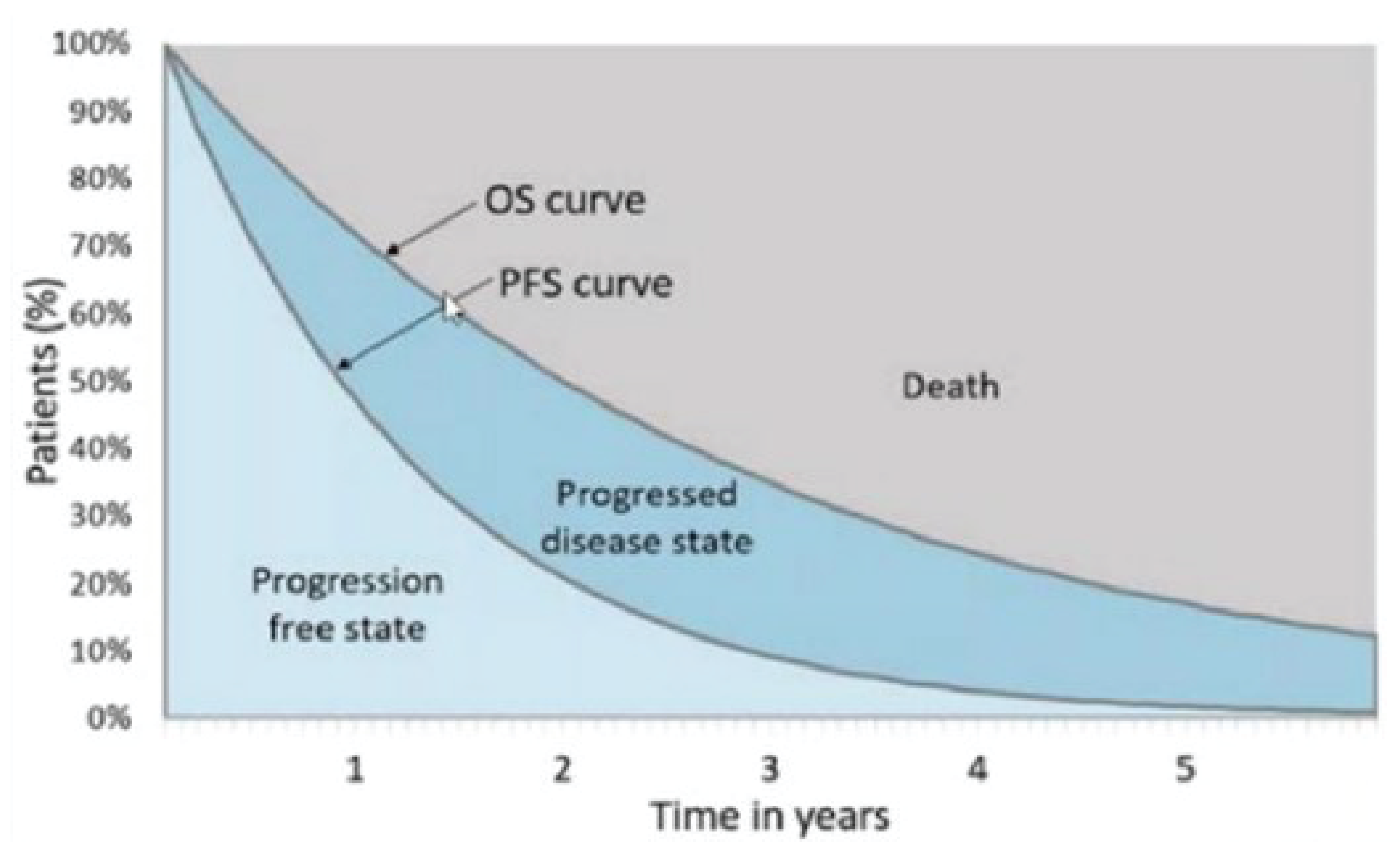 Figure 1 presents the sponsor’s partitioned survival model structure comprising 3 health states: progression-free, progressed disease, and death.