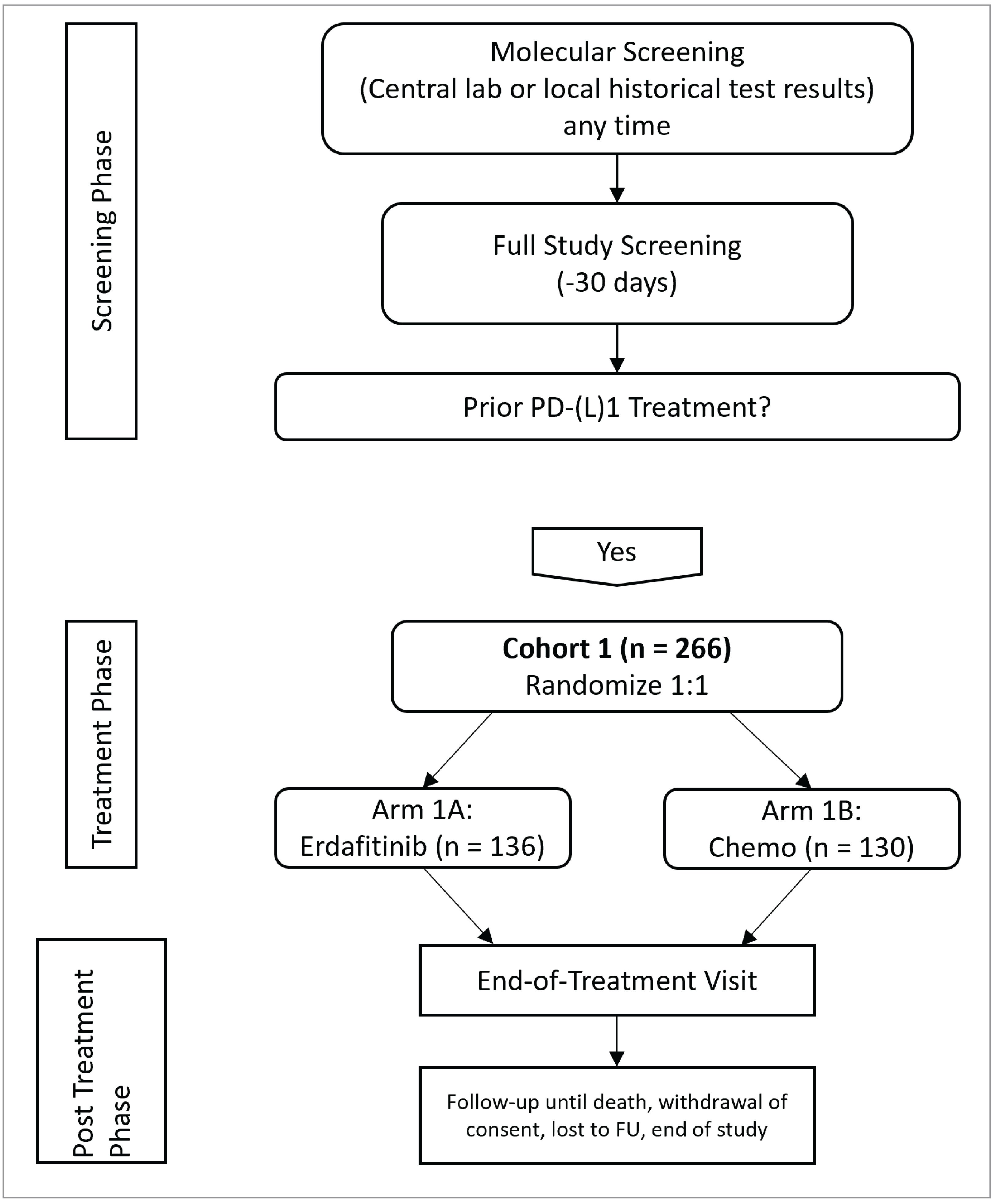 The flow of the THOR study from screening to the posttreatment phase.