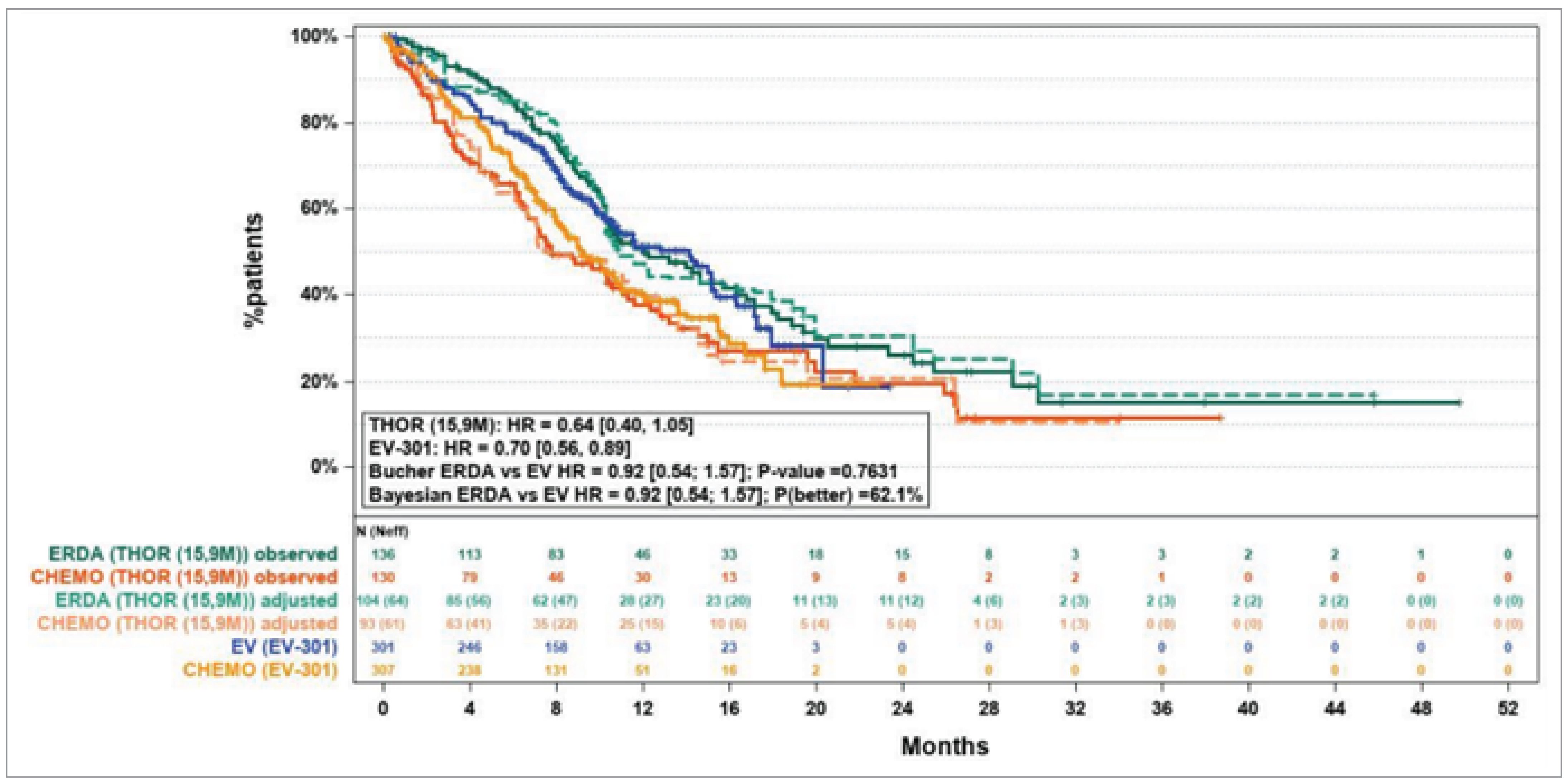The curves from a KM analysis.