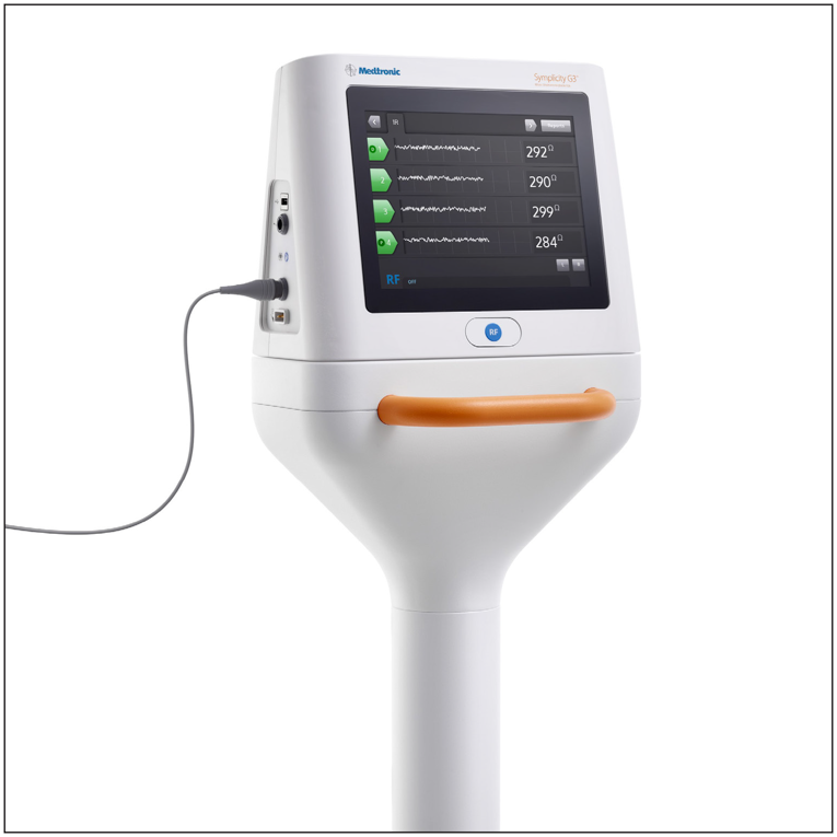 Photo of the Simplicity G3 generator that delivers radiofrequency pulses to the treatment location.